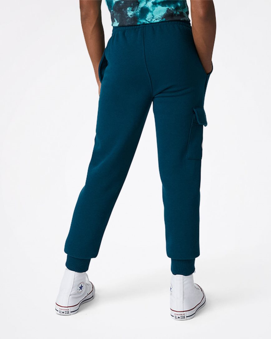 Pantalones Converse Into The Wild Fleece Cargo Niño Azules | PE 802P7E